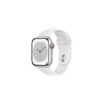 Apple Watch Series 8 GPS + Cellular 41mm - Cassa in alluminio argento con cinturino Sport bianco