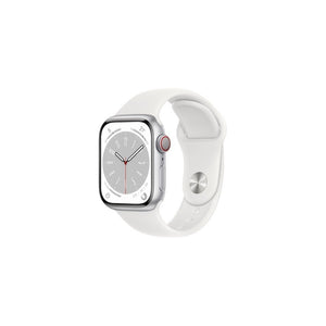 Apple Watch Series 8 GPS + Cellular 41mm - Cassa in alluminio argento con cinturino Sport bianco