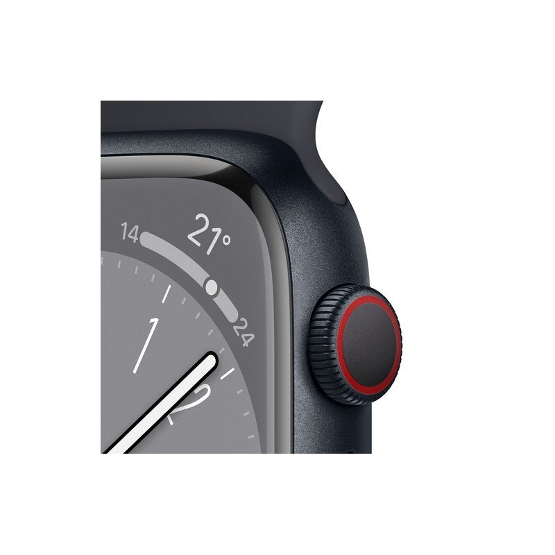 Apple Watch Series 8 GPS + Cellular 41mm - Cassa in alluminio mezzanotte con cinturino Sport mezzanotte