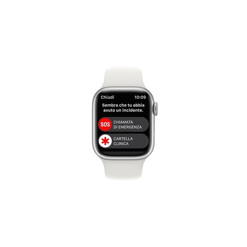 Apple Watch Series 8 GPS + Cellular 41mm - Cassa in alluminio argento con cinturino Sport bianco