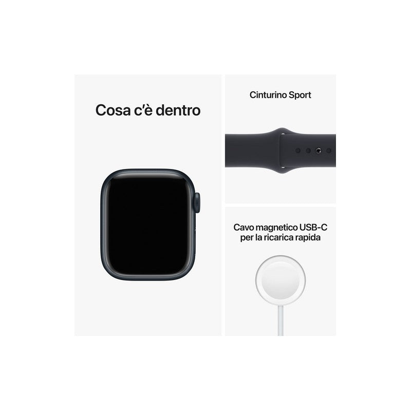 Apple Watch Series 8 GPS + Cellular 41mm - Cassa in alluminio mezzanotte con cinturino Sport mezzanotte