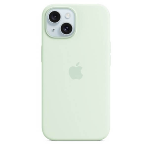 IPHONE 15 SILICONE CASE CON MAGSAFE \\ MENTA FREDDA