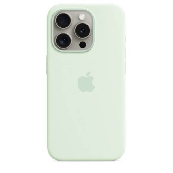 Custodia in Silicone per iPhone 15 Pro Max con MagSafe - Menta Fredda