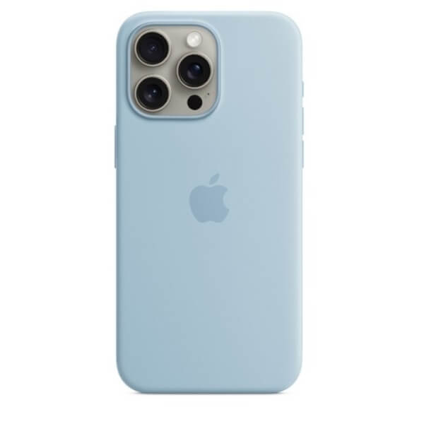 Custodia in Silicone per iPhone 15 Pro Max con MagSafe - Blu Chiaro