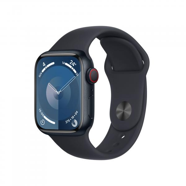 APPLE WATCH SERIES9 GPS + CELLULAR 41MM MIDNIGHT ALUMINIUM CASE WITH MIDNIGHT SPORT BAND - S/M