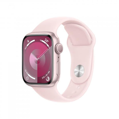 APPLE WATCH SERIES 9 GPS 41MM PINK ALUMINIUM CASE WITH LIGHT PINK SPORT BAND - S/M