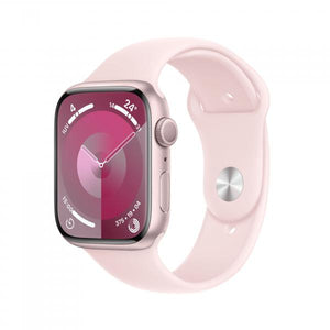 APPLE WATCH SERIES 9 GPS 45MM PINK ALUMINIUM CASE WITH LIGHT PINK SPORT BAND - M/L