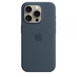 Custodia in Silicone per iPhone 15 Pro con MagSafe - Blu Tempesta