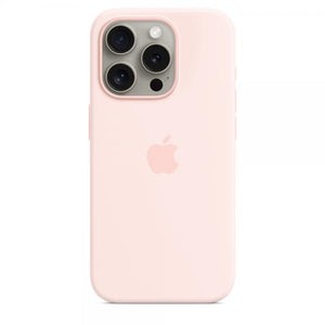 Custodia in Silicone per iPhone 15 Pro con MagSafe - Rosa Chiaro
