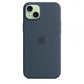 Custodia in Silicone per iPhone 15 Plus con MagSafe - Blu Tempesta