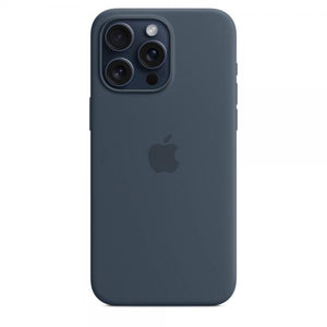 Custodia in Silicone per iPhone 15 Pro Max con MagSafe - Blu Tempesta