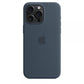 Custodia in Silicone per iPhone 15 Pro Max con MagSafe - Blu Tempesta