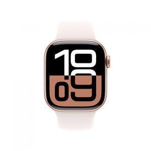 Apple Watch Series 10 GPS + Cellular 42mm Rose Gold Aluminium Case with Light Blush Sport Band - S/M