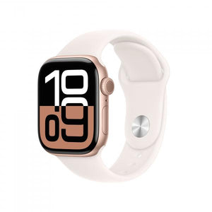 Apple Watch Series 10 GPS + Cellular 42mm Rose Gold Aluminium Case with Light Blush Sport Band - M/L