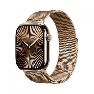 Apple Watch Series 10 GPS + Cellular 46mm Gold Titanium Case with Gold Milanese Loop - S/M