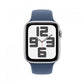 Apple Watch SE GPS 44mm Silver Aluminium Case with Denim Sport Band - M/L