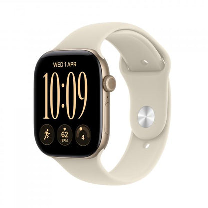 Apple Watch Series 12 GPS 46mm Light Gold Aluminium Case with Sand Sport Band - S/M