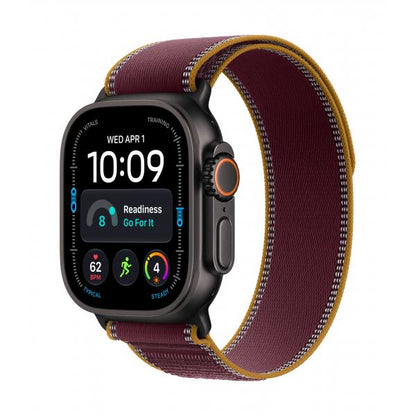 Apple Watch Ultra 4 GPS + Cellular 49mm Black Titanium Case with Burgundy Trail Loop - M/L