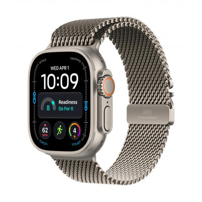 Apple Watch Ultra 4 GPS + Cellular 49mm Natural Titanium Case with Natural Titanium Milanese Loop - M
