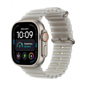Apple Watch Ultra 4 GPS + Cellular 49mm Natural Titanium Case with Translucent Grey Ocean Band