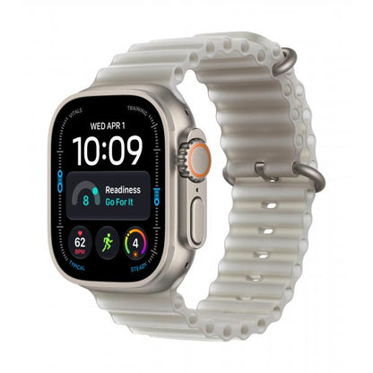 Apple Watch Ultra 4 GPS + Cellular 49mm Natural Titanium Case with Translucent Grey Ocean Band