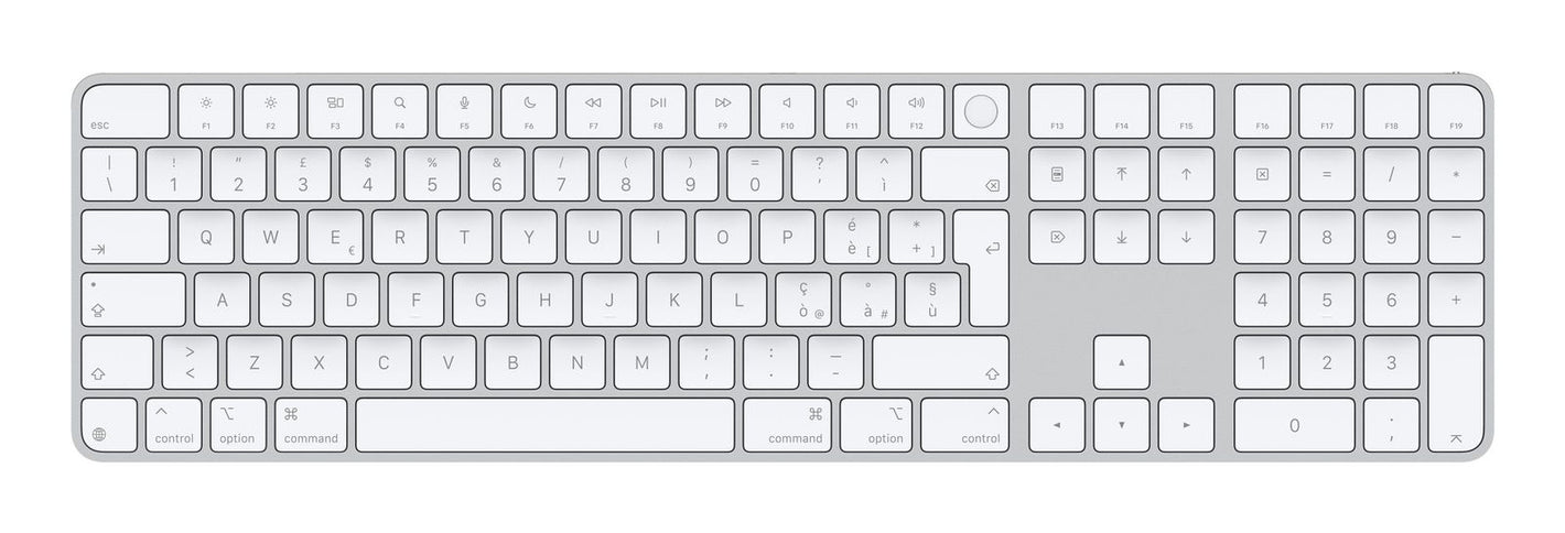 MAGIC KEYBOARD CON TOUCHID E TASTIERINO NUMERICO PER MAC CONCHIP APPLE- ITALIANO - TASTI BIANCHI